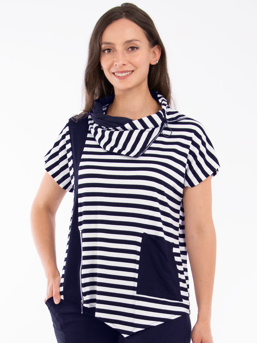 Shirt Andora Zip Streifen