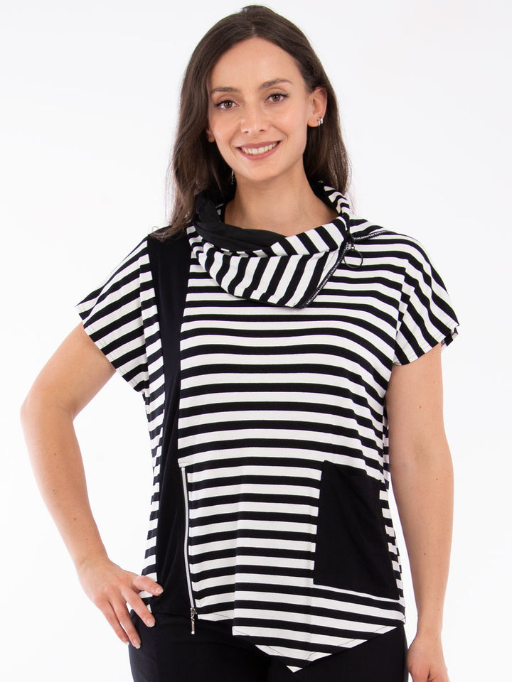 Shirt Andora Zip Streifen