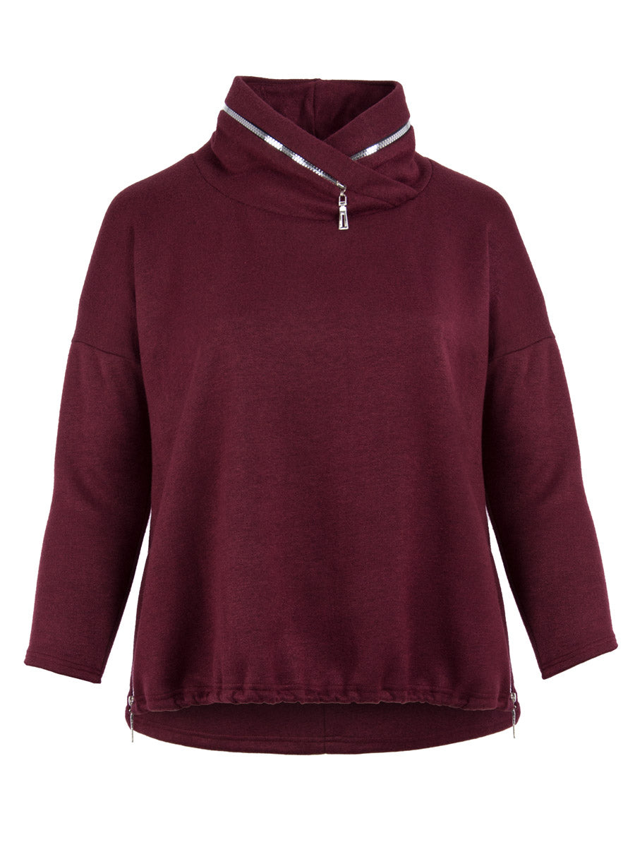 Mona Versand Pullover Mona Lisa Pulli 2in1 Flauschig Silber Curvy