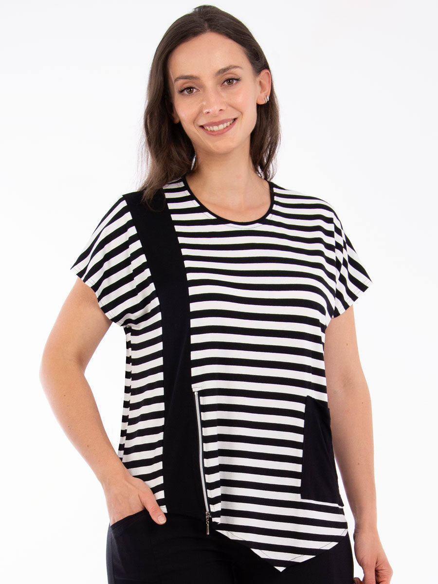 Shirt Andora Zip Streifen