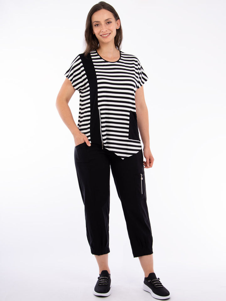 Shirt Andora Zip Streifen