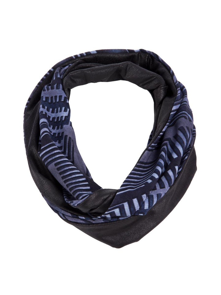 Rollschal jeans Zip-Print-schwarz