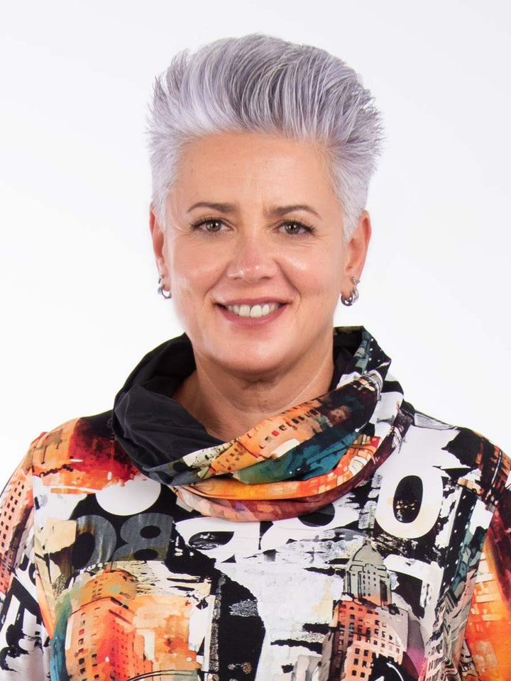 Kragen Memory schw./Print terra city