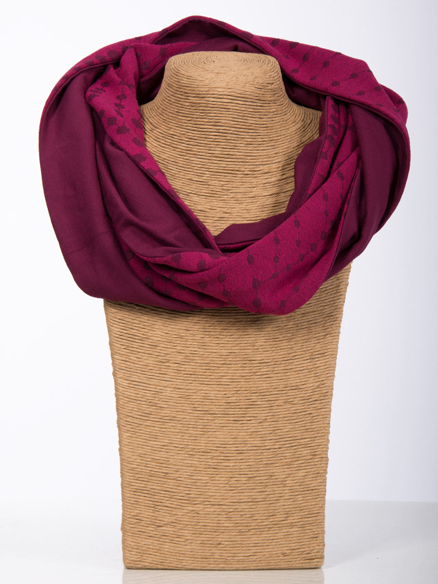 Rollschal Jacq.Kette fuchsia-beere